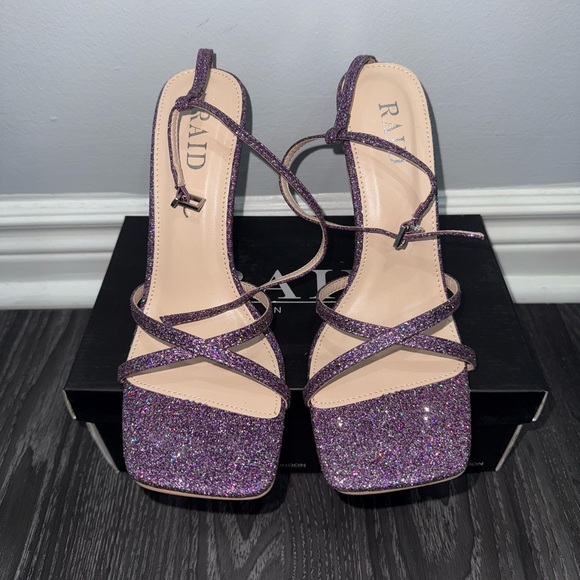 NWT RAID Purple Sparkly Heels - Picture 6 of 7